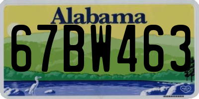 AL license plate 67BW463