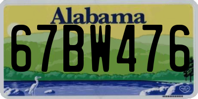 AL license plate 67BW476