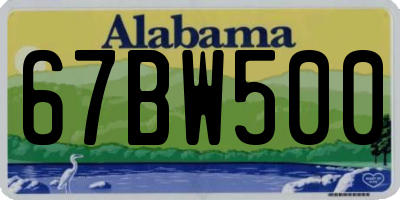 AL license plate 67BW500