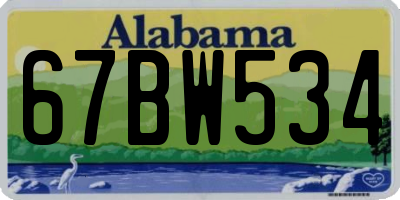 AL license plate 67BW534