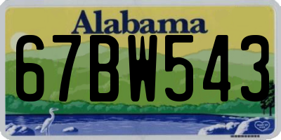 AL license plate 67BW543