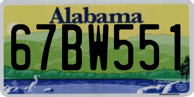 AL license plate 67BW551