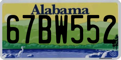 AL license plate 67BW552