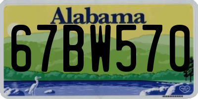 AL license plate 67BW570