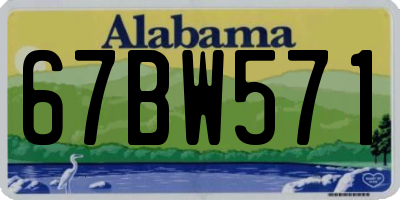 AL license plate 67BW571