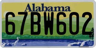 AL license plate 67BW602