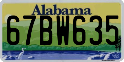 AL license plate 67BW635