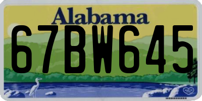 AL license plate 67BW645