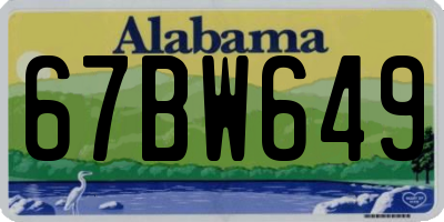 AL license plate 67BW649