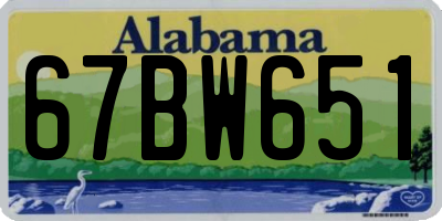 AL license plate 67BW651