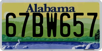 AL license plate 67BW657