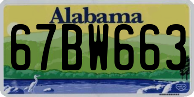 AL license plate 67BW663