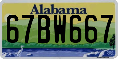 AL license plate 67BW667