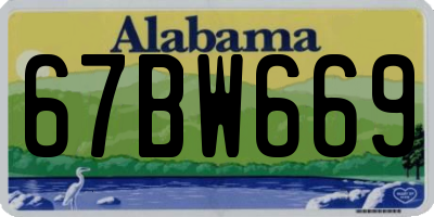 AL license plate 67BW669