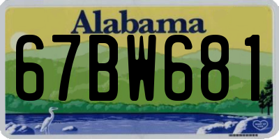 AL license plate 67BW681