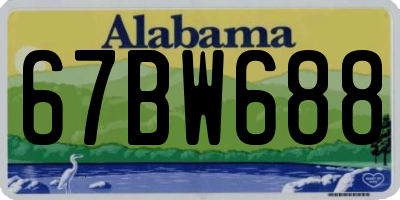 AL license plate 67BW688