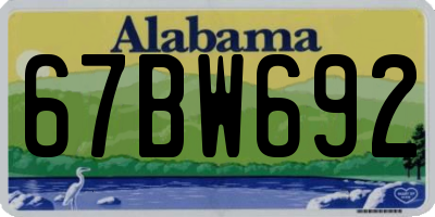 AL license plate 67BW692