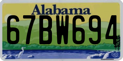 AL license plate 67BW694