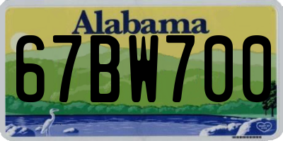 AL license plate 67BW700