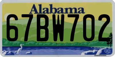 AL license plate 67BW702