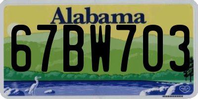 AL license plate 67BW703