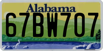 AL license plate 67BW707