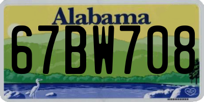 AL license plate 67BW708