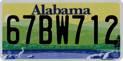 AL license plate 67BW712