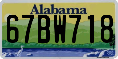 AL license plate 67BW718