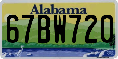 AL license plate 67BW720