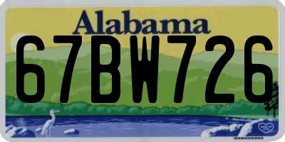 AL license plate 67BW726
