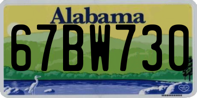 AL license plate 67BW730