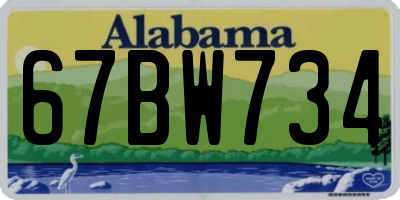 AL license plate 67BW734