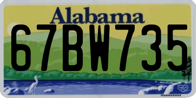 AL license plate 67BW735