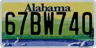 AL license plate 67BW740