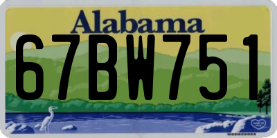 AL license plate 67BW751