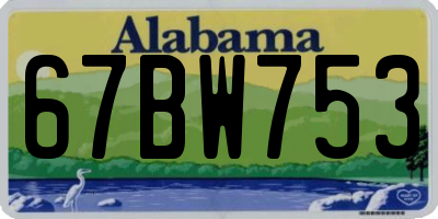 AL license plate 67BW753