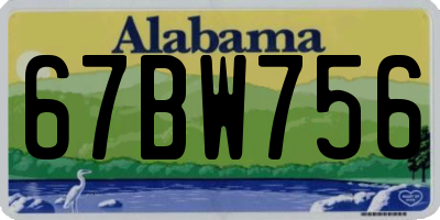 AL license plate 67BW756