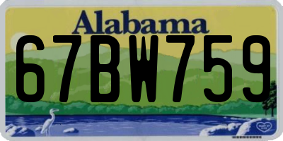 AL license plate 67BW759