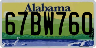 AL license plate 67BW760