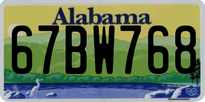 AL license plate 67BW768