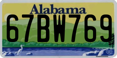 AL license plate 67BW769