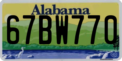 AL license plate 67BW770