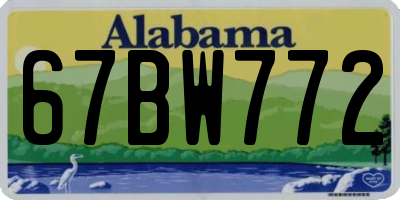 AL license plate 67BW772