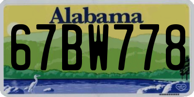 AL license plate 67BW778