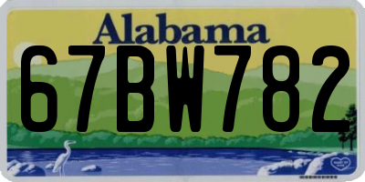 AL license plate 67BW782