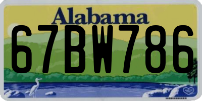AL license plate 67BW786