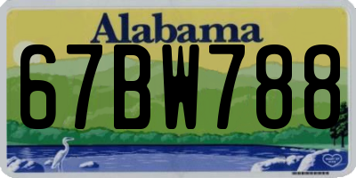 AL license plate 67BW788