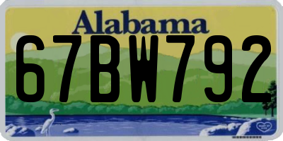 AL license plate 67BW792