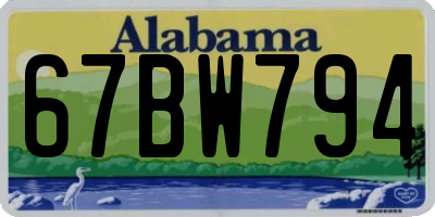 AL license plate 67BW794